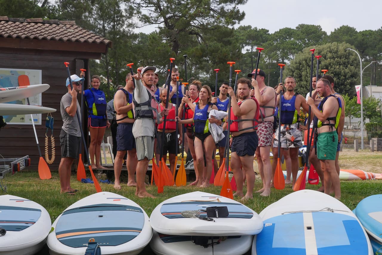 Sortie séminaire en stand up paddle à Lacanau